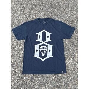 Rebel8 diamond black white logo Large casual shirt y2k retro